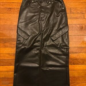 Women’s Jordan brand Black Faux Leather long Skirt size 0/xs